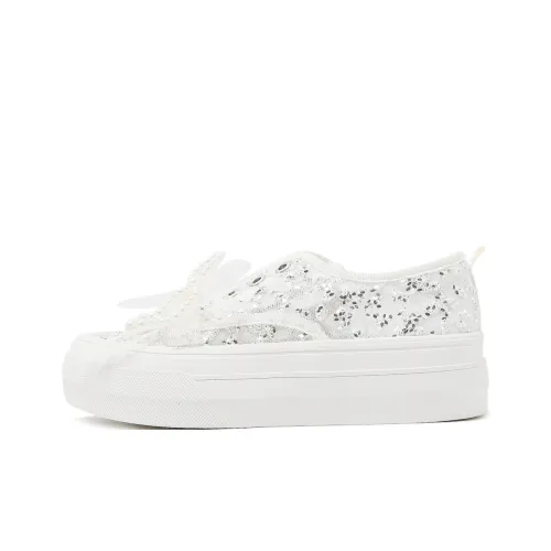CAMEIDO Breathable Low Top Casual Shoes Women's Ecru