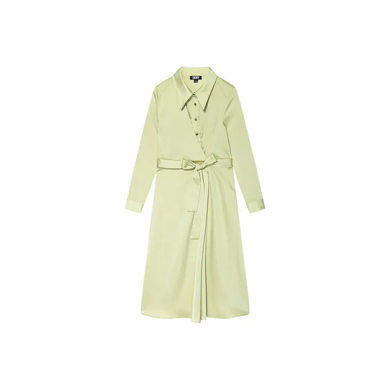 DKNY Long Sleeved Dress Women's Champagne-0