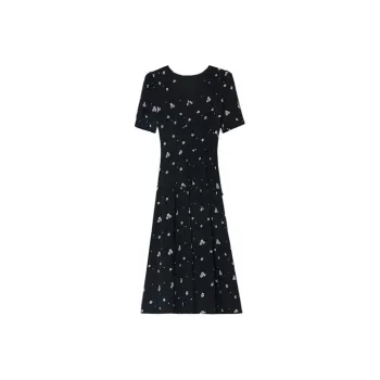HUASJ Short Sleeved Dresses Women's Black