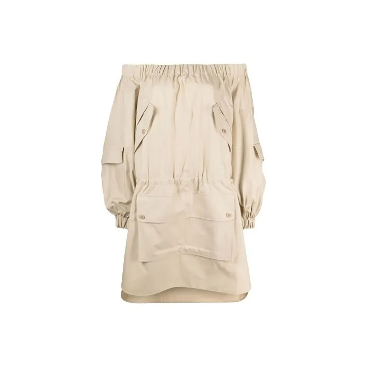MaxMara Long Sleeved Dress Women's Beige-0