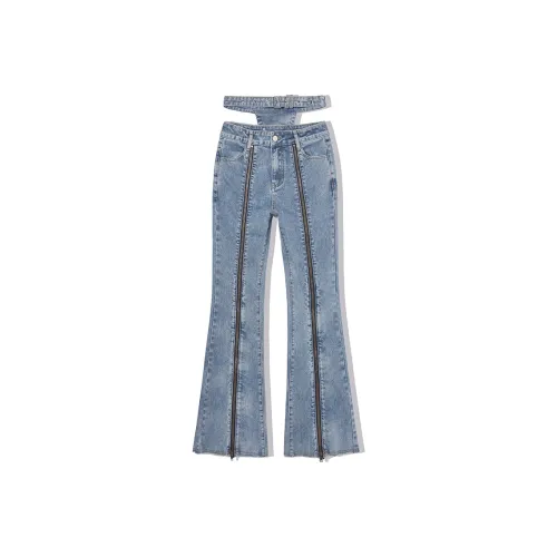 LA CRAWFISH Jeans Women's Vintage Denim Blue