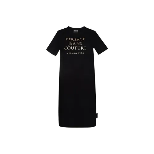 VERSACE Short Sleeved Dresses Women's Black
