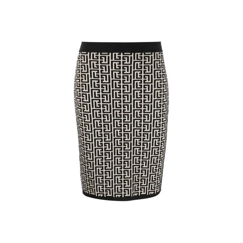 BALMAIN Monogram Zip-Up Mini Skirt-0