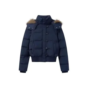 GUOZHEN Puffer Jacket Unisex Navy Blue