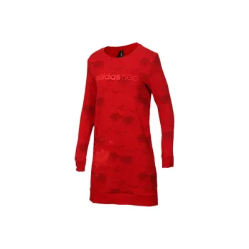 Adidas Neo Long Sleeved Dresses Women's Red
