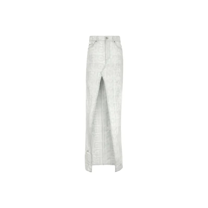 FENDI SS23 Denim Long Skirts Women's White-0