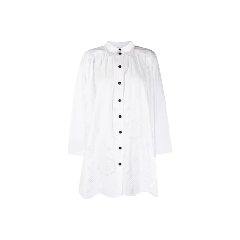 GANNI Long-Sleeved Dresses Women's White-0