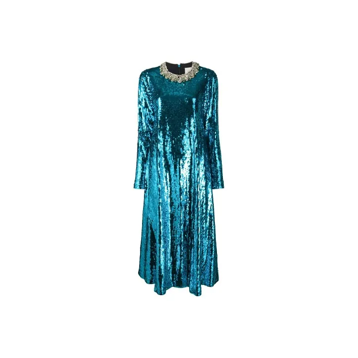 GUCCI FW21 Long-Sleeved Dresses Women's Blue-0