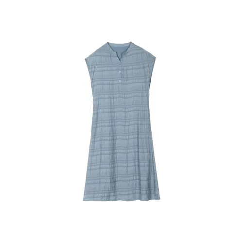 Mapping Short-Sleeved Dresses Women's Haze Blue
