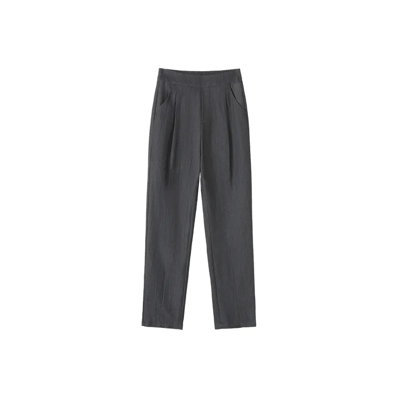 0571 Family Casual Pants Women's Black Gray Color-0