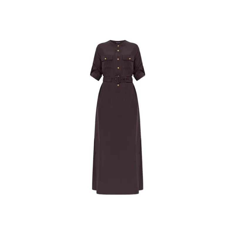 TOM FORD Striped Belted Dress-0
