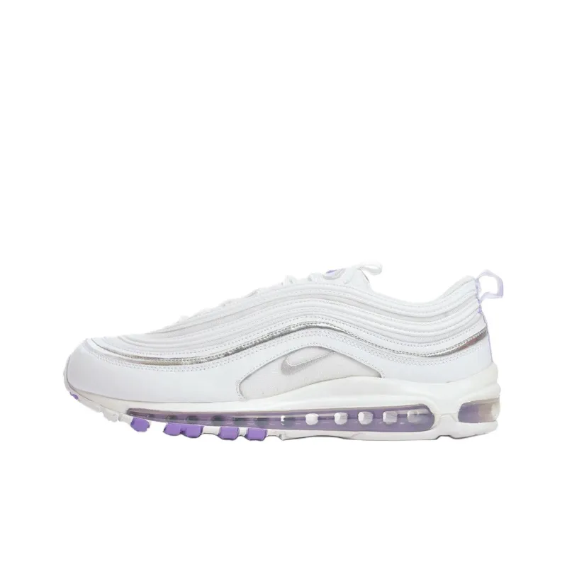 Nike Air Max 97 Anti Slip Wear Resistant Low Top Running Shoes Women's White-0