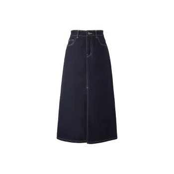 HLA Denim Long Skirts Women's Denim Blue Transition Color