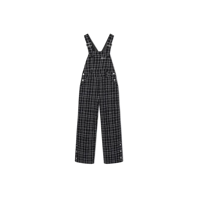 EPTISON WOMAN Overalls Women's Black White Plaid-0