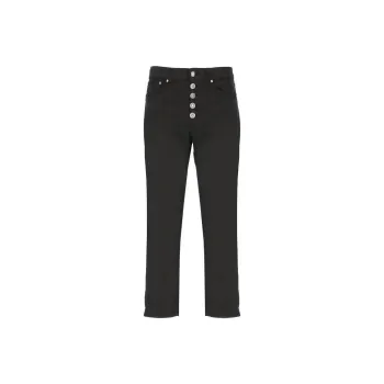Dondup Logo Patch Cropped Straight Leg Jeans