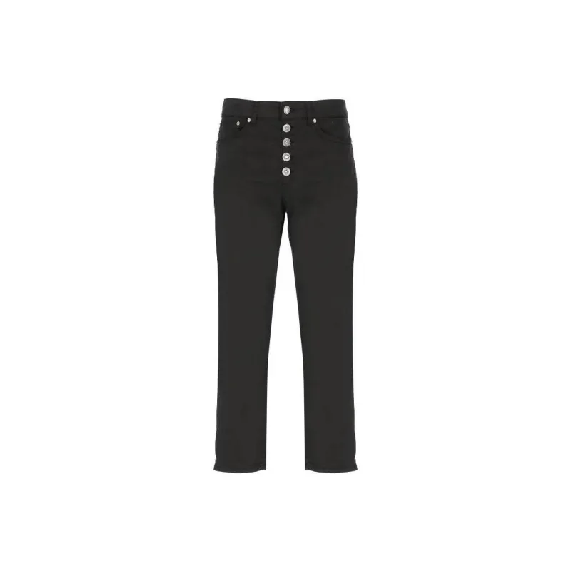 Dondup Logo Patch Cropped Straight Leg Jeans-0