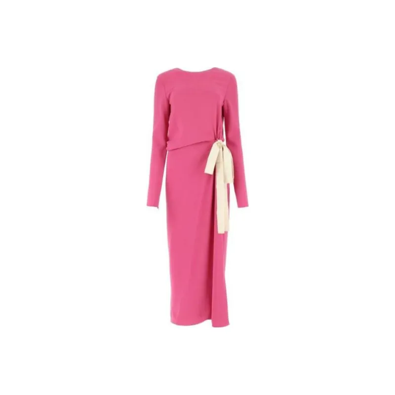 Lanvin Long Sleeved Tied Open-Back Dress-0