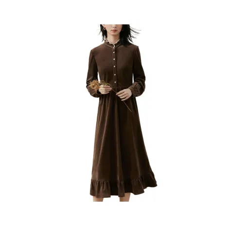 Inman Long Sleeved Dress Women's Dark Coffee