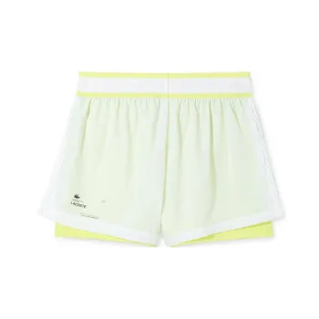 LACOSTE Casual Shorts Women's Yellow White Multicolor
