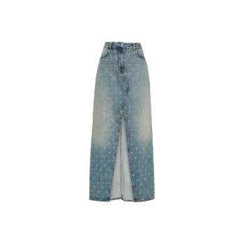 GIVENCHY Denim Long Skirt Women's Blue