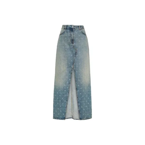 GIVENCHY Denim Long Skirt Women's Blue