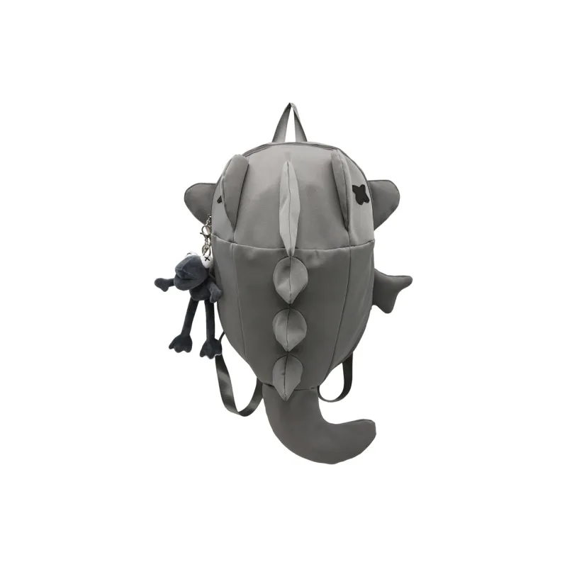 Kaka Tree Nylon Backpack Unisex Black/Gray/White-5