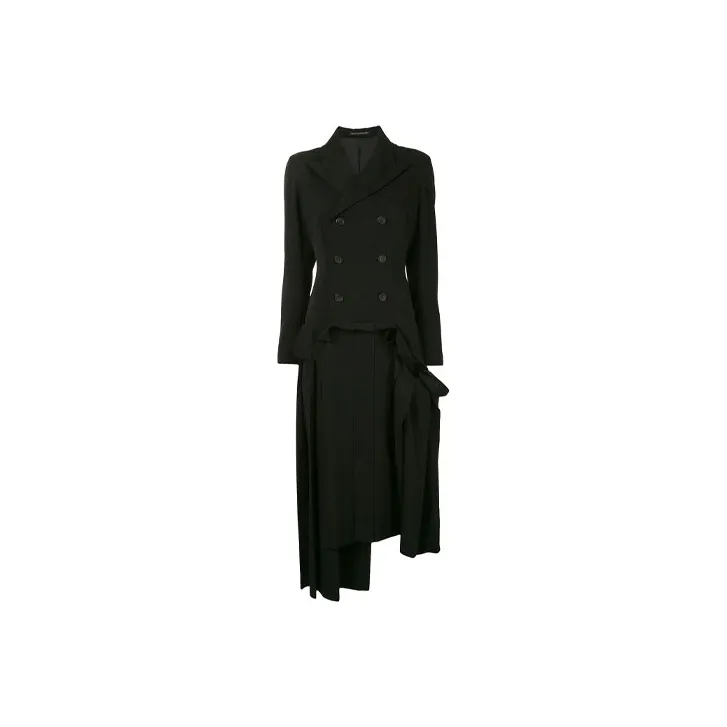 Yohji Yamamoto Long Sleeved Dresses Women's Black-0
