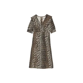 GANNI Short Sleeved Dresses Women's Brown