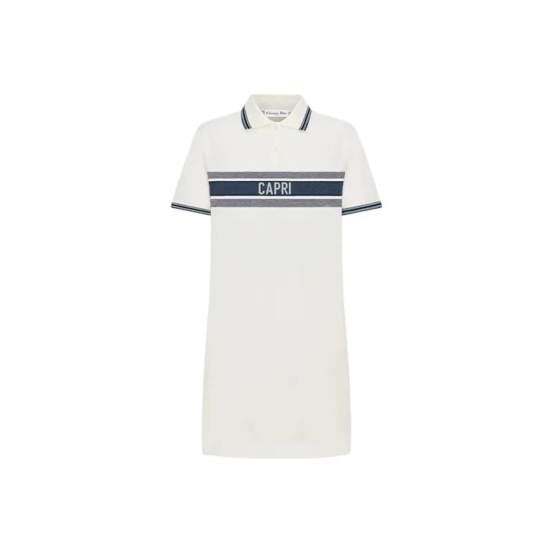 DIOR Short Sleeved Dress Women's White-0