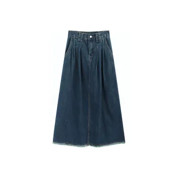 Garbege Denim Long Skirts Women's Blue