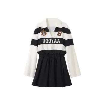 UOOYAA Long Sleeved Dresses Women's Stripes