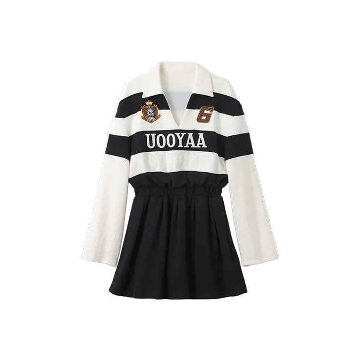 UOOYAA Long Sleeved Dresses Women's Stripes-0