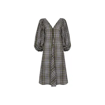 GANNI Short-Sleeved Dresses Women's Green