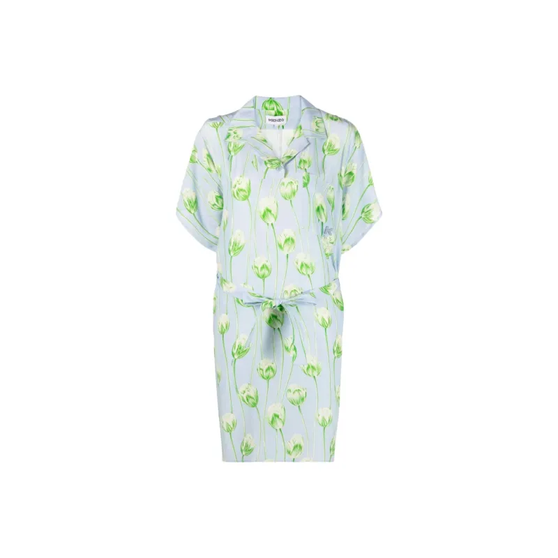KENZO Short Sleeved Dresses Women's Light Blue-0