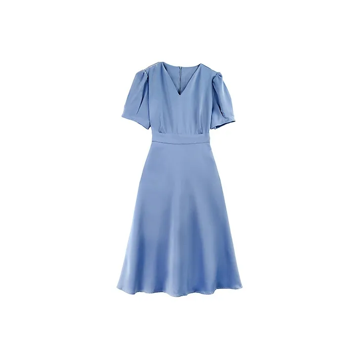 ETSE Short Sleeved Dresses Women's Blue-0