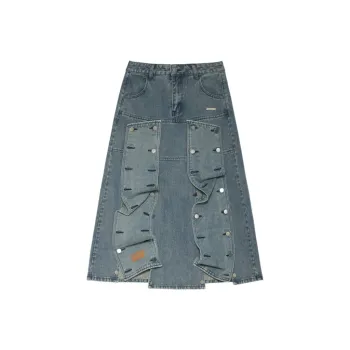 MAMC Denim Long Skirts Women's Blue