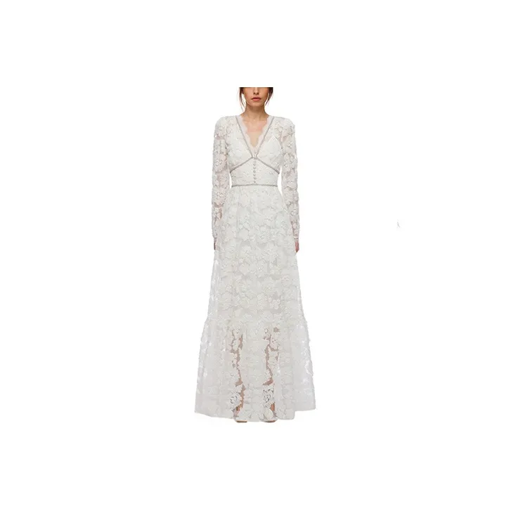 Self portrait Long Sleeved Dresses Women's White-0