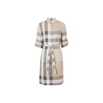 Burberry FW22 Long Sleeved Dresses Women's Light Stone