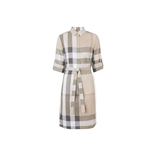 Burberry FW22 Long Sleeved Dresses Women's Light Stone