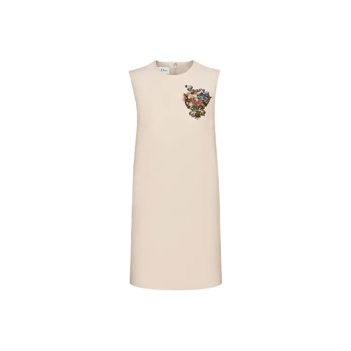 DIOR SS21 Sleeveless Dress Women's Ecru-0