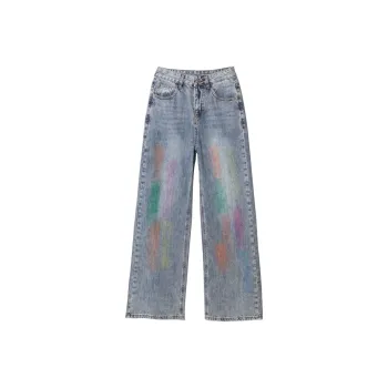 Wen Shan Jeans Women's Rainbow Denim Blue