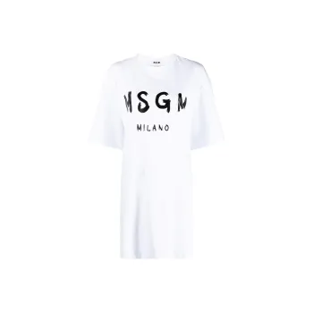 MSGM Short Sleeved Dress Women's White