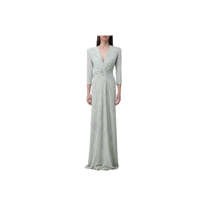 LIU·JO Glitter-embellished Chevron Gown-0