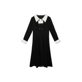 BSEVENI Long-Sleeved Dresses Women's Black
