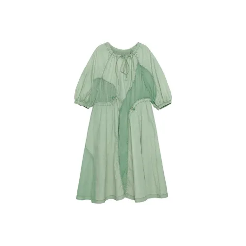 SEMICIRCLE Short Sleeved Dress Women's Pea Green