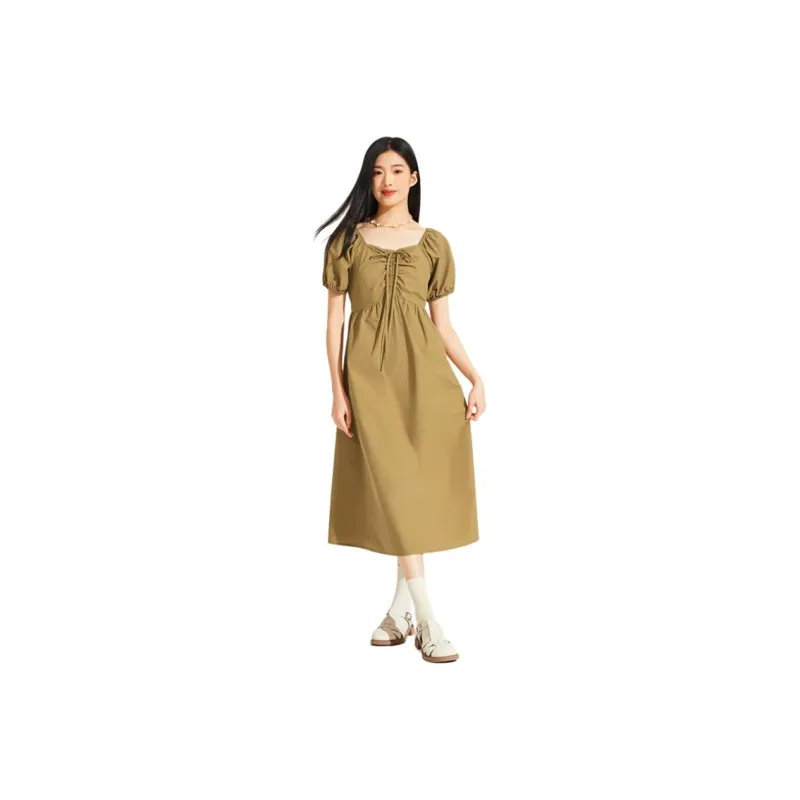 Hotwind Short Sleeved Dresses Women's Brown-0