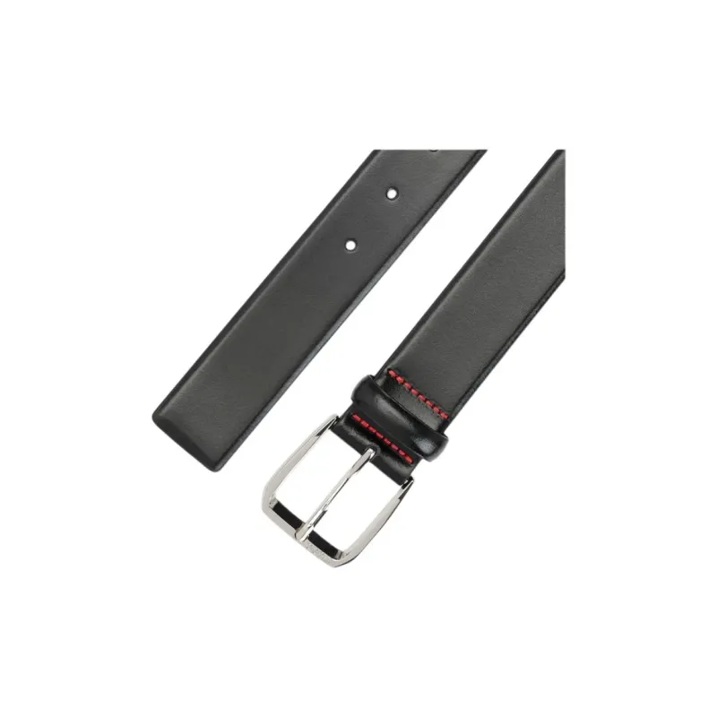 HUGO BOSS Split Cow Leather, Leather Belts Men's Black Width 3.5CM-2