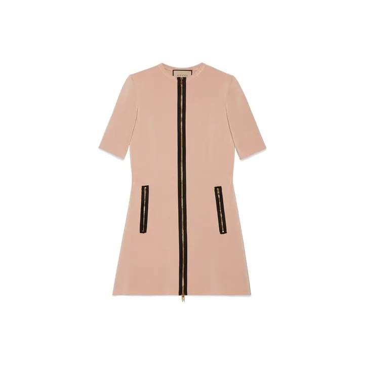 GUCCI Short Sleeved Dresses Women's Beige-0
