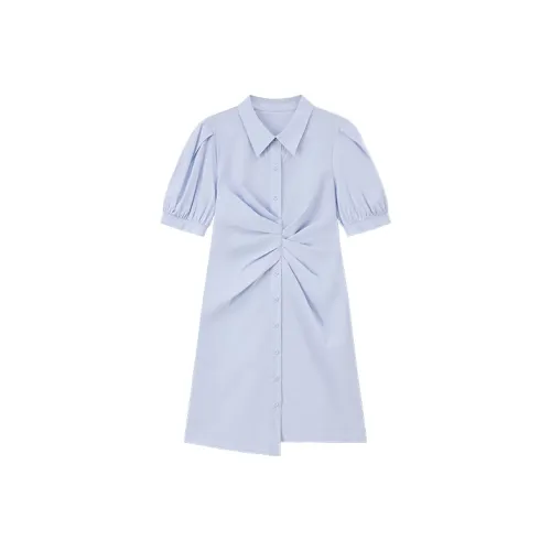 Pit Short-Sleeved Dresses Women's Blue