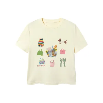 Ouyang T Shirts Women's Cheese White